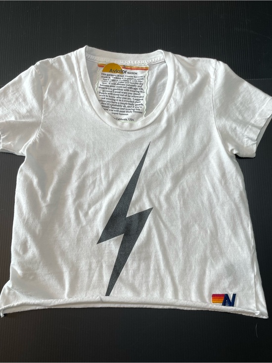 Aviator Nation Tops - Aviator Nation Bolt Boyfriend Tee Shirt White